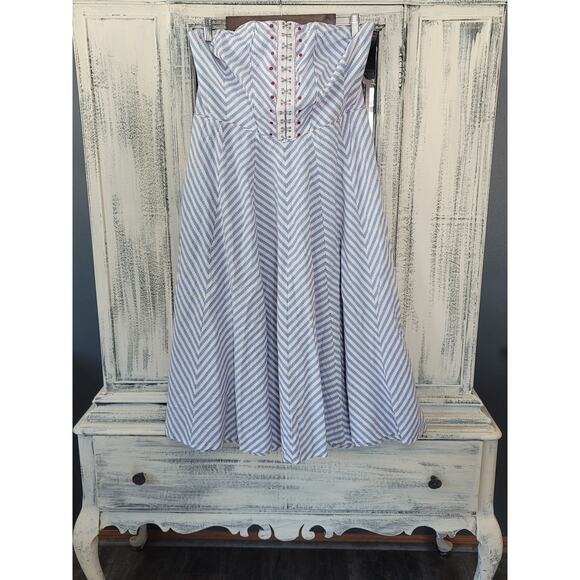 Anthropologie Maeve Strapless A-Line Dress - New Large - Picture 6 of 7